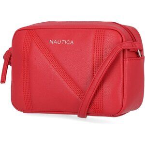 Women's Bright Red  PU leather Candid Camera Adjustable Crossbody Bag